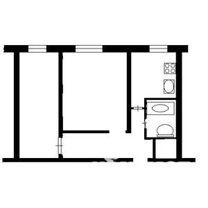 2-к квартира, на длительный срок, 41м2, 1/5 этаж