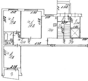 3-к квартира, на длительный срок, 65м2, 3/9 этаж