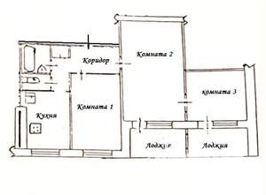 3-к квартира, вторичка, 57м2, 8/9 этаж