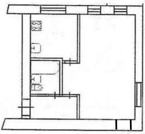 1-к квартира, вторичка, 33м2, 1/4 этаж