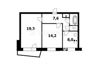 2-к квартира, вторичка, 53м2, 8/10 этаж