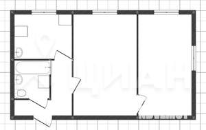 2-к квартира, вторичка, 44м2, 1/4 этаж